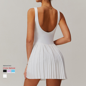 Robe de tennis sans manches respirante grande taille de haute qualité personnalisée, séchage rapide, pour la course, le fitness, le sport, le golf, jupe de tennis pour femmes - Product Image 2