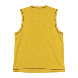 Débardeur tricoté pour homme Improvement Sports, couleur unie moutarde, 100% coton, séchage rapide, col rond, style décontracté - Product Image 2