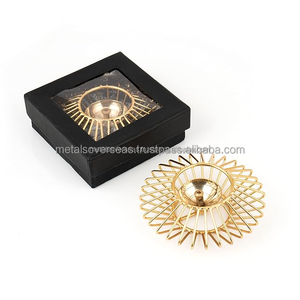 Luxury Gold Finish Metal Tea Light Candle Holder for Home Decor Wedding Table Centerpiece Decorative Tealight Stand - Product Image 2