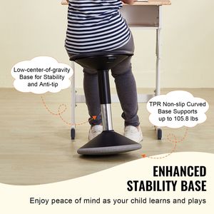 Sgabello Oscillante Regolabile in Altezza in PVC+ABS per Bambini, Migliora la Concentrazione e la Concentrazione dei Bambini Attivi - Product Image 3