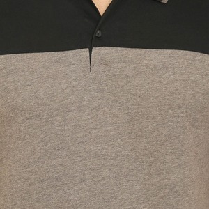 Camiseta de Hombre con Cuello Alto y Bloques de Color, Tejida en 100% Algodón Transpirable, Manga Corta, Corte Regular, Diseño Casual Holgado - Product Image 6