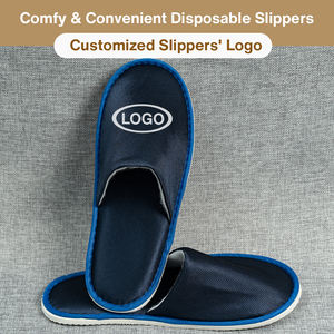 Pantuflas de Terciopelo de Lujo para Hotel de 5 Estrellas, Pantuflas Cerradas con Logotipo Bordado Personalizado, Pantuflas Antideslizantes para Habitación de Huéspedes, para Resort VIPSuite - Product Image 2