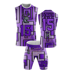 Ensemble de maillots de basket-ball personnalisés en mesh Spandex/Polyester avec logo loup, joueur n°15, unisexe, anti-transpiration, antibactérien - Product Image 2