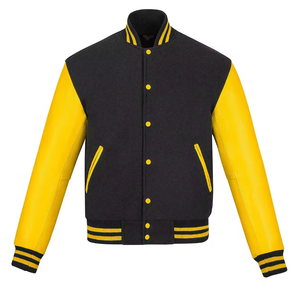 Veste universitaire de baseball personnalisée de haute qualité pour fabricant OEM, unisexe, coupe-vent, broderie chenille, décontractée, en cuir - Product Image 1