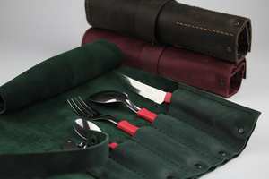 Sac à couteaux en cuir véritable classique de haute qualité, écologique, avec design portable, option de taille personnalisée LKR-0238 - Product Image 5