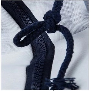 <b>Men's</b> <b>White</b> Hooded Zipper Sweatshirt Slim Fit Long Sleeve Casual <b>Turtleneck</b> Knitted Cotton Autumn Wear - Product Image 6