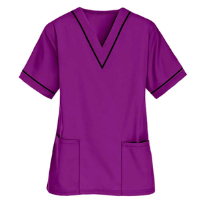 Tenue de travail unisexe, blouses de travail à col en V, blouses d'hôpital, uniformes médicaux, chemises respirantes à séchage rapide, logo personnalisé, blouses médicales - Product Image 2