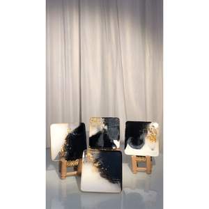 Sous-verres en résine de qualité supérieure, ensembles de service pour boissons, formes ovales et rondes, pour un usage domestique - Product Image 2