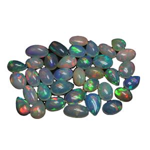 Material de joyería de piedras preciosas sueltas de corte cabujón blanco ópalo etíope de fuego Natural de buena calidad en forma de pera ovalada de mayorista - Product Image 1