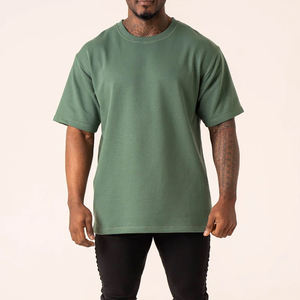 Camiseta Personalizada de Algodón Verde para Hombre, 100% Algodón, Cuello Redondo, Manga Corta, Corte Regular, Informal, Tejido de Punto, Color Sólido, Diseño Liso - Product Image 3