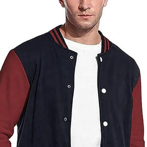 Veste universitaire pour homme en vente flash, avec manches en cuir, col rabattu, fermeture à boutons, vêtement décontracté pour l'automne, veste universitaire pour homme - Product Image 3