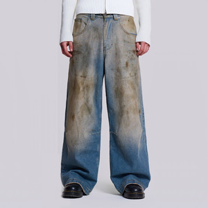 Wholesale High Quality Men's 100% Cotton for & Stonewashed High Waist Straight Fit Summer Casual <b>Jeans</b> OEM Service - Product Image 2