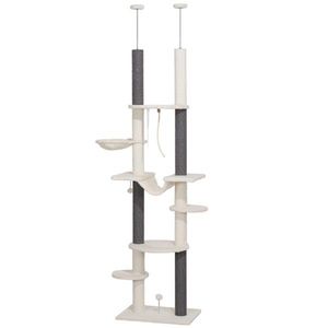 Lussuoso Tiragraffi Grande per Gatti in Legno Massello, Moderno e di Stile Contemporaneo, con Cuccia Interna per Gatti, Ideale per Arrampicarsi e Giocare - Product Image 3