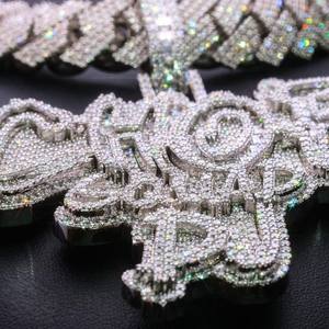 Pendentifs de luxe en moissanite lettre P style Hip Hop, en argent 925 plaqué argent, micro-incrustation taille brillant, unisexe, cadeau de fête, breloque Luxira - Product Image 1