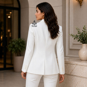 Heritage Masonic Regalia Double Breasted Woolen Embroidery Sorority <b>Blazer</b> Coat | Sorority Embroidered Ladies Custom Style Blaze - Product Image 4