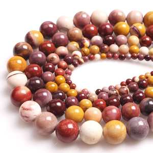 ลูกปัดหินมูคาอิทธรรมชาติหลากสีทรงกลมสำหรับทำเครื่องประดับ สร้อยข้อมือ สร้อยคอ DIY อุปกรณ์เสริมเสน่ห์ - Product Image 5
