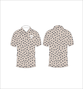 Polo personnalisé pour homme beige et noir à pois – T-shirt de golf à manches courtes avec imprimé à pois minimaliste, respirant, décontracté, pour l'été - Product Image 3