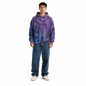 Sweat à capuche tie-dye imprimé délavé à l'acide style bohème streetwear personnalisé OEM en gros - Product Image 1