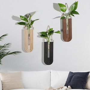 Jarrón de Bambú Moderno Hecho a Mano para Montar en la Pared con Soporte para Plantas Colgantes y Decoración de Raíces para Hogar u Oficina - Product Image 1