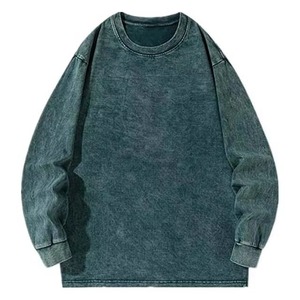 เสื้อสเวตเชิ้ตผู้ชายทรงโอเวอร์ไซส์ สีพื้น ผ้าฝ้ายถัก 100% คอกลม แขนยาว สวมใส่สบาย เหมาะสำหรับฤดูหนาว เนื้อผ้านุ่ม - Product Image 4