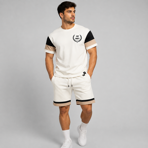 Ensemble court pour homme de qualité supérieure, ensemble court personnalisé pour homme, shorts imprimés, haut assorti, tissu respirant, construction légère, séchage rapide - Product Image 1