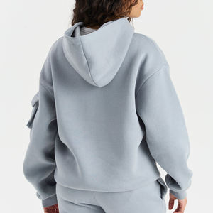 Sudaderas con capucha personalizadas para mujer al por mayor, sudaderas con capucha de moda para mujer, top informal de felpa lisa, sudadera con capucha de marca para mujer - Product Image 4