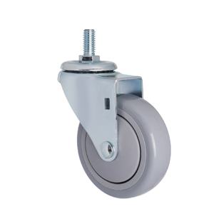 Roulettes à roulement à billes de 4 pouces pivotantes avec tige filetée M12 Roue PU - Product Image 1