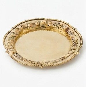 Plateau rond en laiton gaufré et nervuré de luxe moderne Hot Premium Vantage pour la maison et la cuisine Utilisation de Noël - Product Image 4