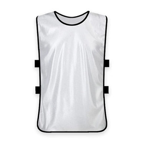 Gilet d'entraînement réversible blanc sans manches respirant 100% polyester unisexe adulte toutes saisons sport séchage rapide avec cordon de serrage - Product Image 5