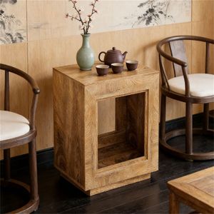 Square Wooden Console <b>Table</b> Coffee Tea or <b>Side</b> <b>Table</b> <b>with</b> <b>Storage</b> Space <b>for</b> Bedside or <b>Living</b> <b>Room</b> - Product Image 1