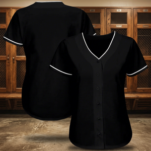 Custom LOGO High Quality Direct Injection Heat-Transfer Printing 3D Pattern Plus Size Baseball Jersey Blank Black <b>Button</b> Set - Product Image 4
