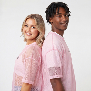 Camiseta Transparente de Malla Oversize para Hombre y Mujer, con Estampado de Letras, 100% Poliéster, Sexy, a la Moda, Unisex - Product Image 4
