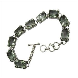 Certified Green Amethyst Stone 925 Silver <b>Bracelet</b> Cutstone <b>Bracelet</b> <b>Gemstone</b> <b>Bracelet</b> Green Amethyst <b>Bracelet</b> - Product Image 1