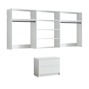 Sistema Armadio a Parete in Legno Bianco Devi: Soluzione di Stoccaggio Elegante e Organizzata - Product Image 2