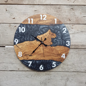 Farmhouse Wooden and Epoxy Resin Wall <b>Clock</b> for Rustic and Bohemian Home Interiors Style Decor Hotel Living Room Wall Art - Product Image 4