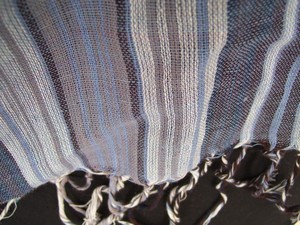 Striped Yarn Dyed Women's <b>Shawl</b> Lightweight Casual Blue White Long Scarf All Seasons Daily Wear - Product Image 2
