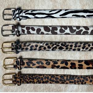Cinturón Casual de Cuero con Hebilla Rectangular con Estampado de Cebra y Leopardo, Diseño Duradero y Moderno - Product Image 3