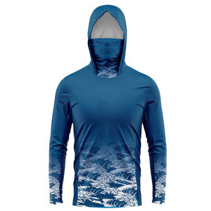 Camisetas de Pesca de Manga Larga con Protección UV, Camisetas de Pesca UPF Personalizadas para Hombre con Capucha y Protector de Cuello - Product Image 4