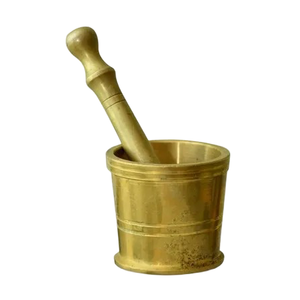 High Quality Brass Mortar And Pestle With Polish Finished For Manual <b>Coffee</b> And Spices <b>Grinder</b> Kitchenware Metal Imam Dasta - Product Image 1