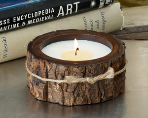 Porte-bougie rustique en bois, décoration de bougie artisanale en écorce d'arbre, support de bougie écologique, décoration d'intérieur, centre de table, décoration de mariage - Product Image 6