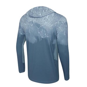 Men's Long Sleeve Hooded Fishing Shirt With Gradient Print <b>UV</b> <b>Protection</b> Pullover Top Anti-<b>UV</b> Breathable Outdoor Wear - Product Image 3