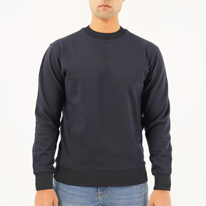 Sweat-shirt à col rond pour homme, coupe classique, couleur unie, tricoté, 100% coton, vêtement décontracté pour l'automne - Product Image 1