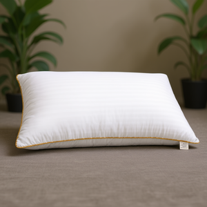 Microfiber Striped Piping <b>Bed</b> <b>Pillow</b> 17x27 Inch-Soft Hotel Home Cushion - Product Image 2