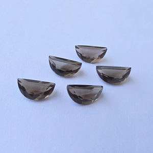 Quartz fumé facetté de qualité AAA+, forme demi-lune, pierre précieuse naturelle calibrée pour la fabrication de bijoux - Product Image 5