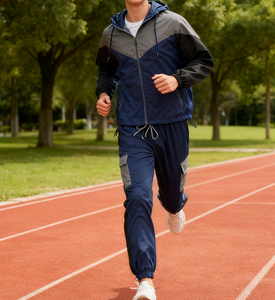 Ensemble de survêtement personnalisé en nylon pour l'entraînement et le jogging, coupe-vent en polyester, ensemble de survêtement sportif personnalisé pour hommes - Product Image 6