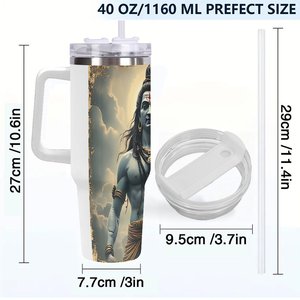Stainless Steel Tumbler 40oz Insulated Travel <b>Mug</b> With Handle For Adults - Product Image 4