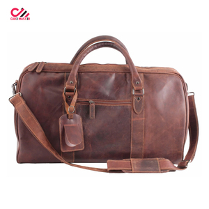 Hot Selling High Quality Genuine Leather Duffle Bag Men Leather Travel Duffel Bag for Sale Made in Pakistan - Product Image 1
