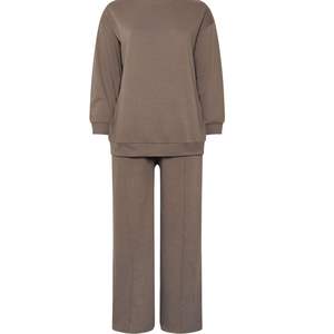 Conjunto de Dos Piezas para Mujer, Estilo Informal, Sudadera Holgada y Pantalones Anchos, Chándal de Algodón Suave - Product Image 1