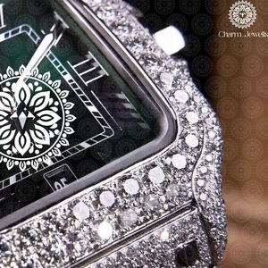 Montre de luxe pour homme Charm Jewells en acier inoxydable, cadran 40 mm, verre cristal, bracelet 20 cm, mouvement mécanique, date automatique, étanche 10 bars - Product Image 4