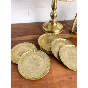 Hot Selling <b>High</b> Quality Handmade Gold Plated Metal Coasters For Tea Best Design for Home Decor <b>Table</b> Decor <b>Kitchen</b> Ware Item - Product Image 2